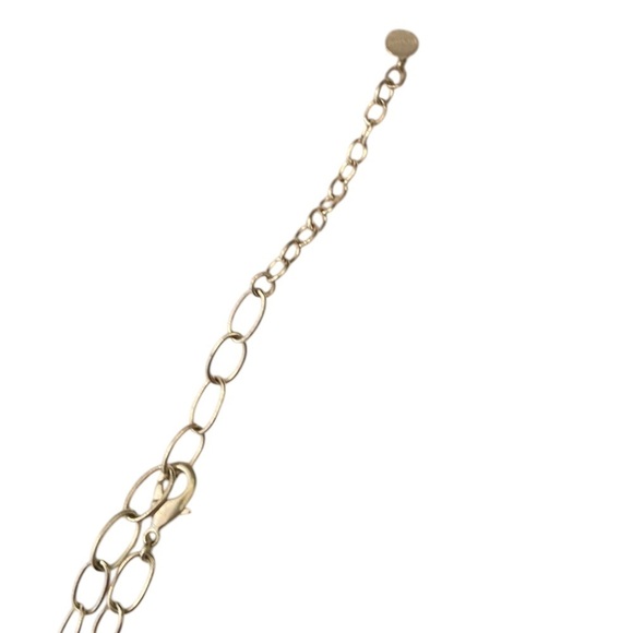 Stella & Dot sterling silver Arabesque link aqua & laborite long chain necklace - Picture 6 of 11